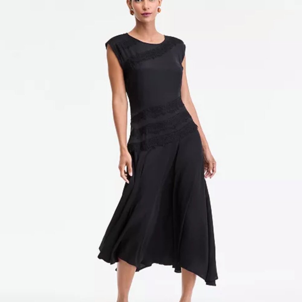 I.N.C. International Concepts Women's Lace Stripe Midi Dress  Macy's Exclusive B